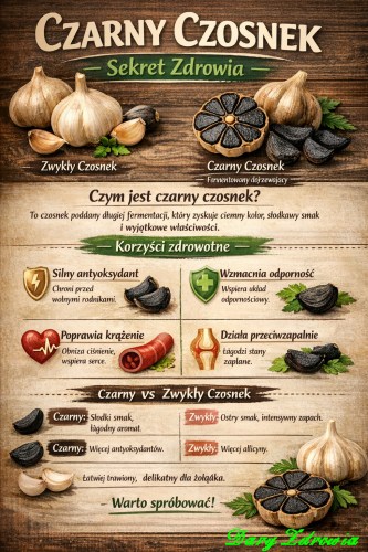 Czarny czosnek właściwości spożywcze